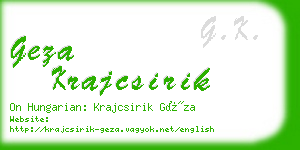 geza krajcsirik business card